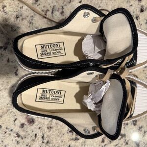 Black and Cream Women's Sneakers